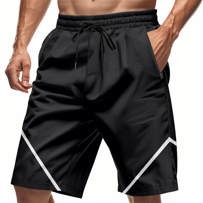 Short de sport pour homme - Tejido ligero de secado rápido - Corte holgado - Largo hasta la rodilla - Bolsillos con cremallera