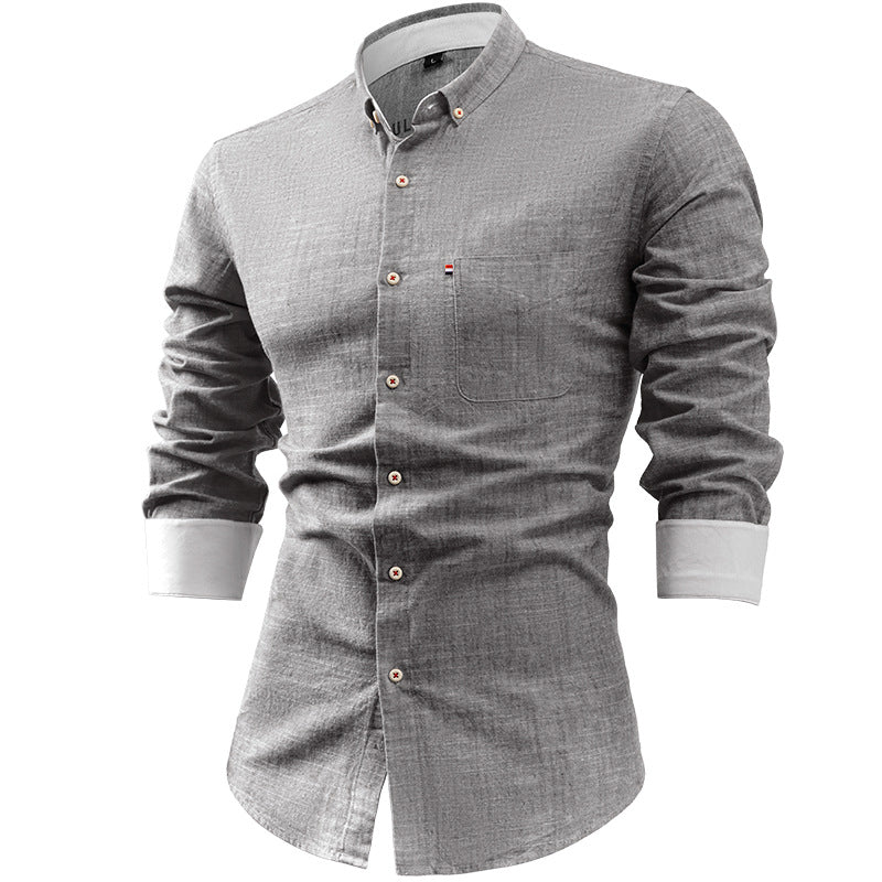 Camisole de l'homme aux formes allongées, slim en coton et lin, avec pochette sur le pied