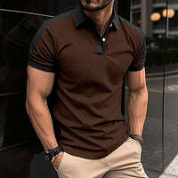 Polo Uomo Slim Fit in Cotone 100% con Colletto e Polsini a Contrasto