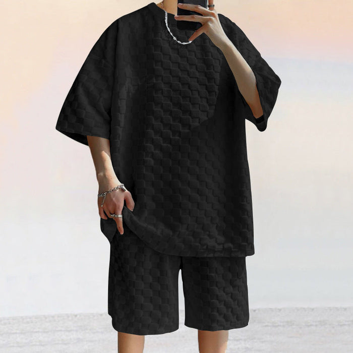 Ensemble Décontracté Homme - Tissu Jacquard - Chemise Oversized & ShortRelaxation
