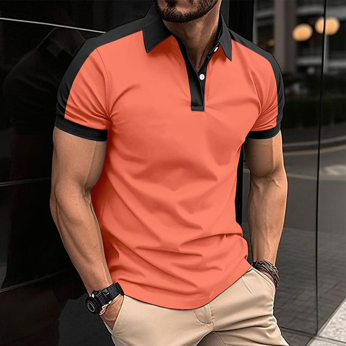 Polo Uomo Slim Fit in Cotone 100% con Colletto e Polsini a Contrasto