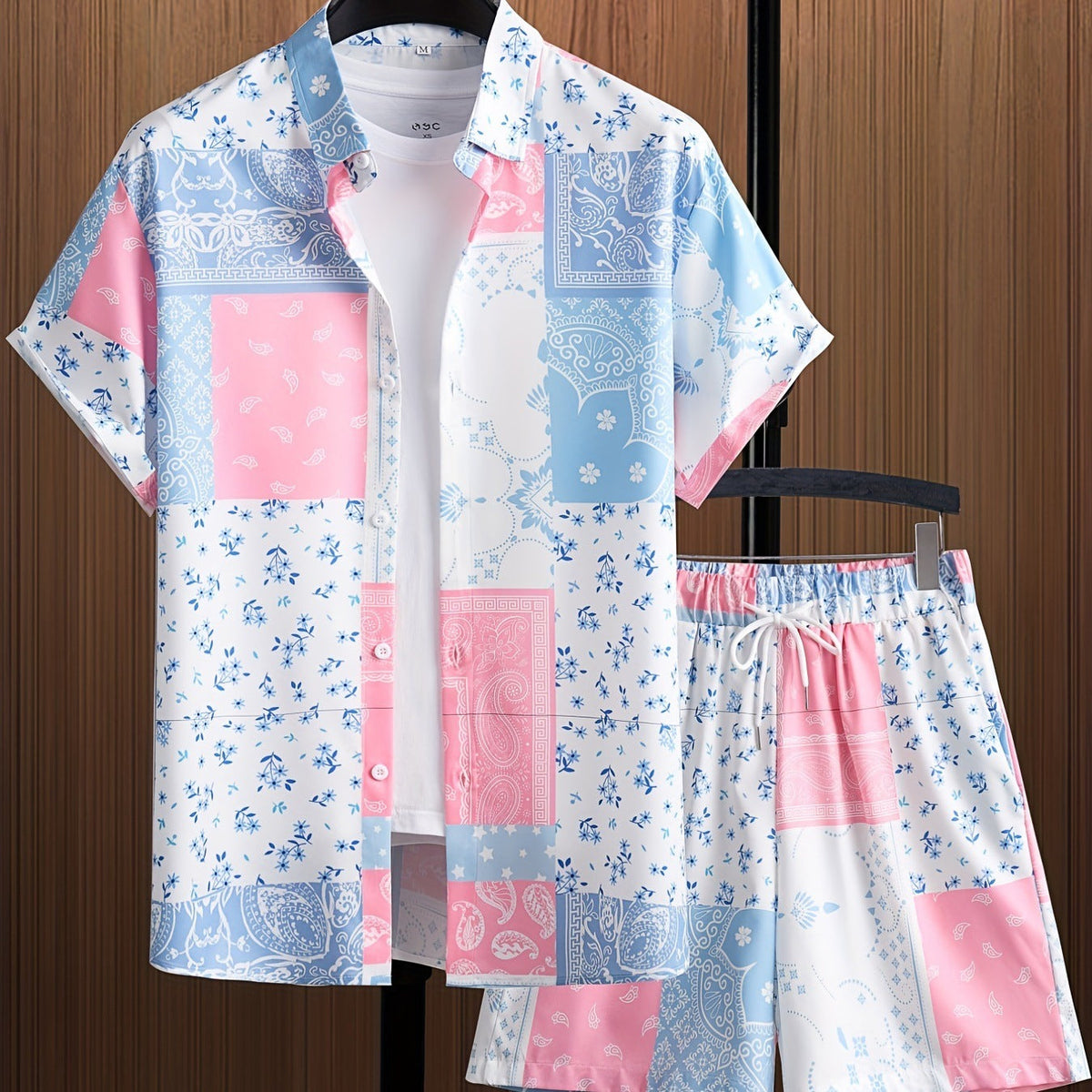 Ensemble de camisoles de manga courtes et de pantalons courts pour homme