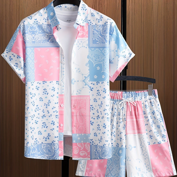 Ensemble de camisoles de manga courtes et de pantalons courts pour homme