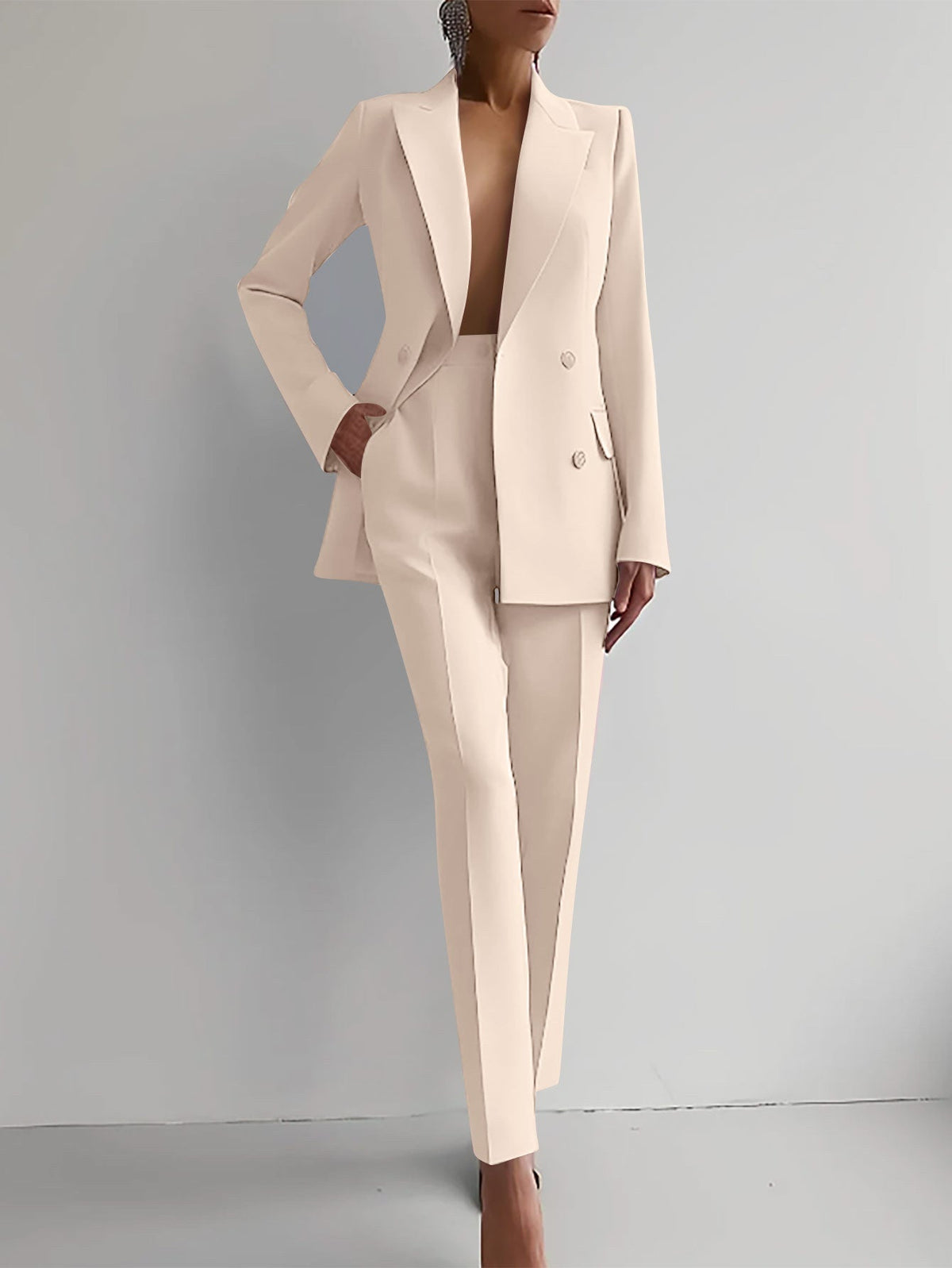 Costume tailleur 2 pièces pour femmes - ensemble élégant de blazer et de pantalon