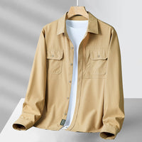 Camisole de l'homme à manches longues - Vestibilità Comoda - Chiusura con Bottoni - Tasche Utili - Leggera e Traspirante