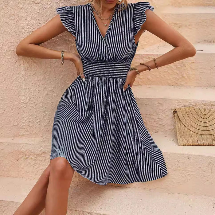 Robe midi rayée chic pour femmes - Style élégant et flatteur
