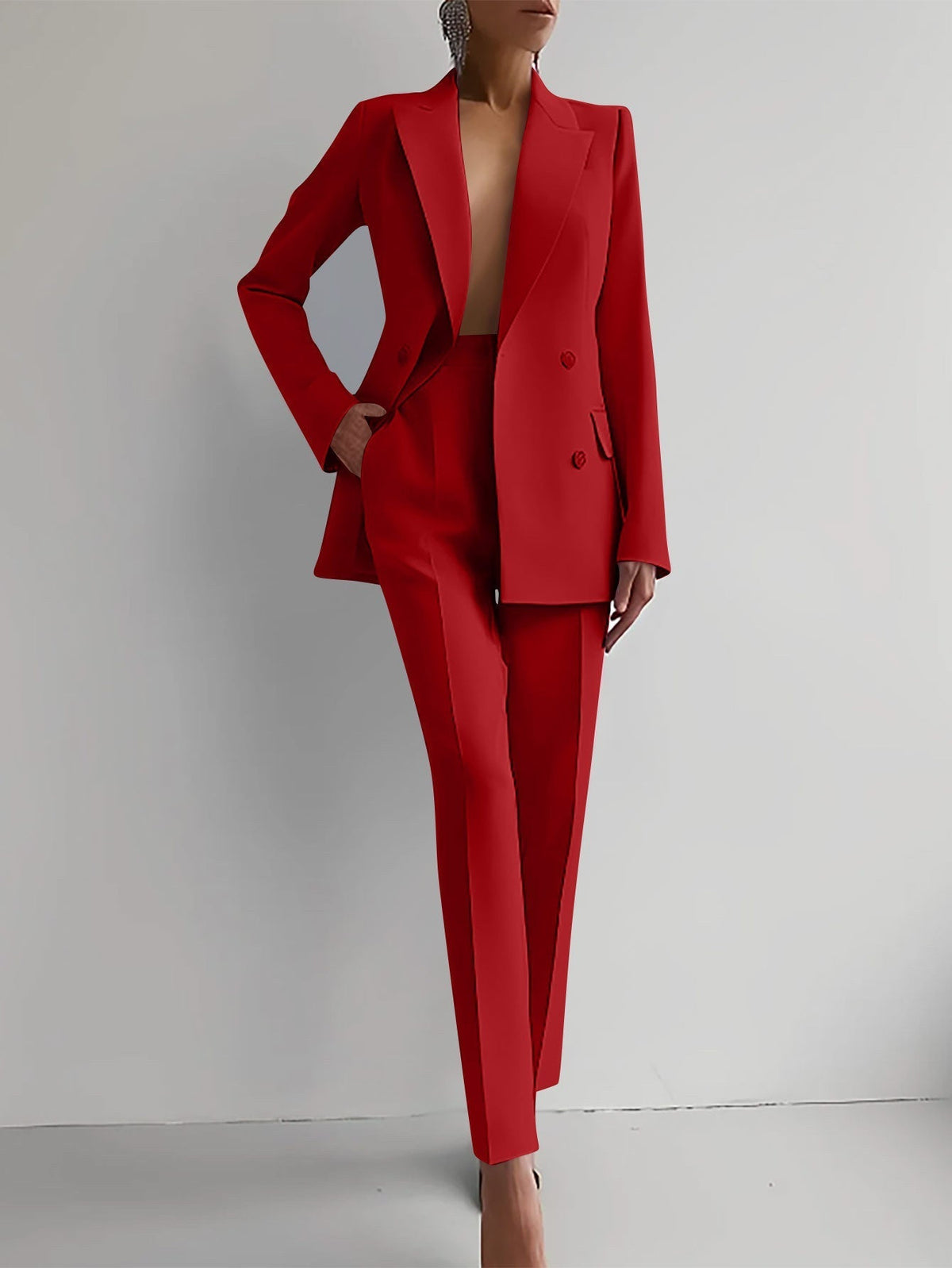 Costume tailleur 2 pièces pour femmes - ensemble élégant de blazer et de pantalon