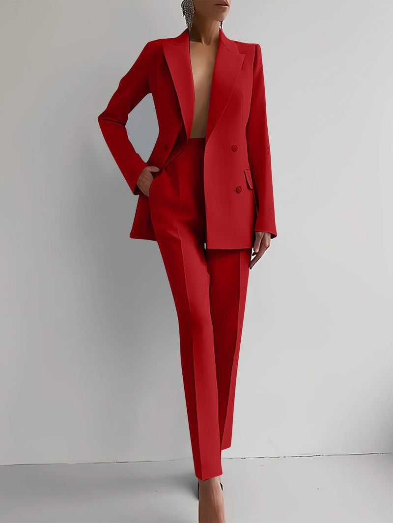 Costume tailleur 2 pièces pour femmes - ensemble élégant de blazer et de pantalon
