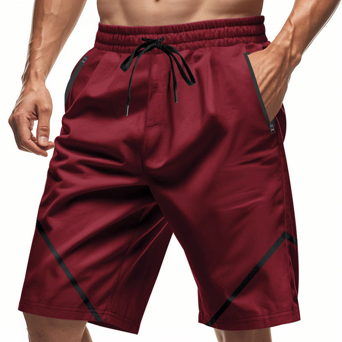 Short de sport pour homme - Tejido ligero de secado rápido - Corte holgado - Largo hasta la rodilla - Bolsillos con cremallera