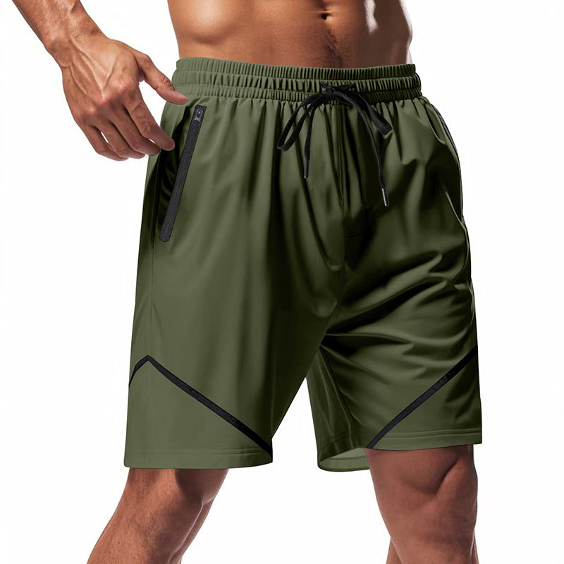Short de sport pour homme - Tejido ligero de secado rápido - Corte holgado - Largo hasta la rodilla - Bolsillos con cremallera