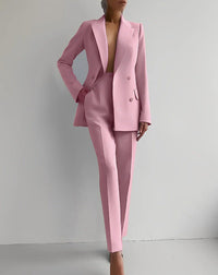 Costume tailleur 2 pièces pour femmes - ensemble élégant de blazer et de pantalon