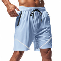 Short de sport pour homme - Tejido ligero de secado rápido - Corte holgado - Largo hasta la rodilla - Bolsillos con cremallera