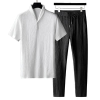 Matthijs | Elégant ensemble polo et pantalon en coton pour un look élégant