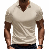 Polo de qualité supérieure pour hommes - Coupe décontractée confortable - Col en V élégant - Manches courtes décontractées parfaites pour tous les jours