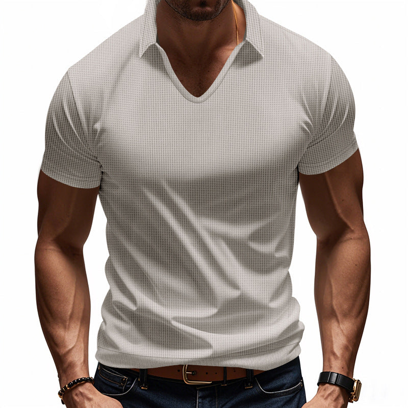 Polo de qualité supérieure pour hommes - Coupe décontractée confortable - Col en V élégant - Manches courtes décontractées parfaites pour tous les jours