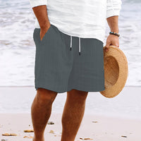 Pantalon Corti da Uomo - Combinazione di Cotone e Lino - Vestibilità comoda - Vita con coulisse - Tasche multiple