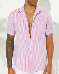 Camisole décontractée pour hommes - mélange d'algues - fermeture à glissière - manteau court - rayons verticaux