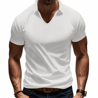 Polo de qualité supérieure pour hommes - Coupe décontractée confortable - Col en V élégant - Manches courtes décontractées parfaites pour tous les jours