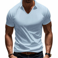 Polo de qualité supérieure pour hommes - Coupe décontractée confortable - Col en V élégant - Manches courtes décontractées parfaites pour tous les jours