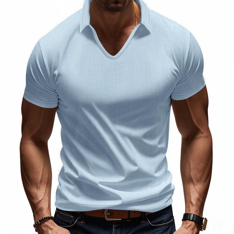 Polo de qualité supérieure pour hommes - Coupe décontractée confortable - Col en V élégant - Manches courtes décontractées parfaites pour tous les jours