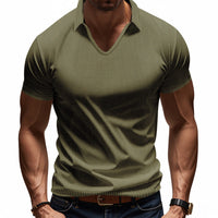 Polo de qualité supérieure pour hommes - Coupe décontractée confortable - Col en V élégant - Manches courtes décontractées parfaites pour tous les jours