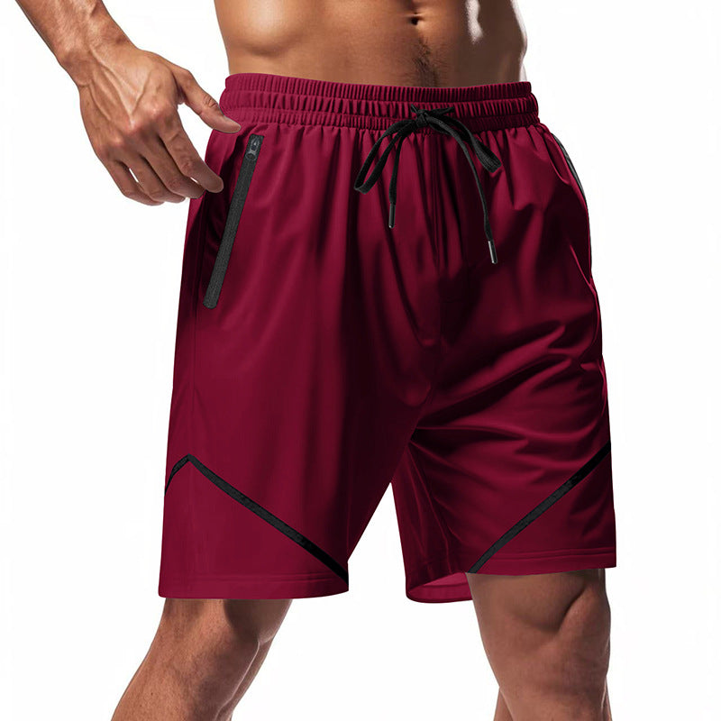 Short de sport pour homme - Tejido ligero de secado rápido - Corte holgado - Largo hasta la rodilla - Bolsillos con cremallera