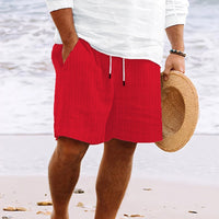 Pantalon Corti da Uomo - Combinazione di Cotone e Lino - Vestibilità comoda - Vita con coulisse - Tasche multiple