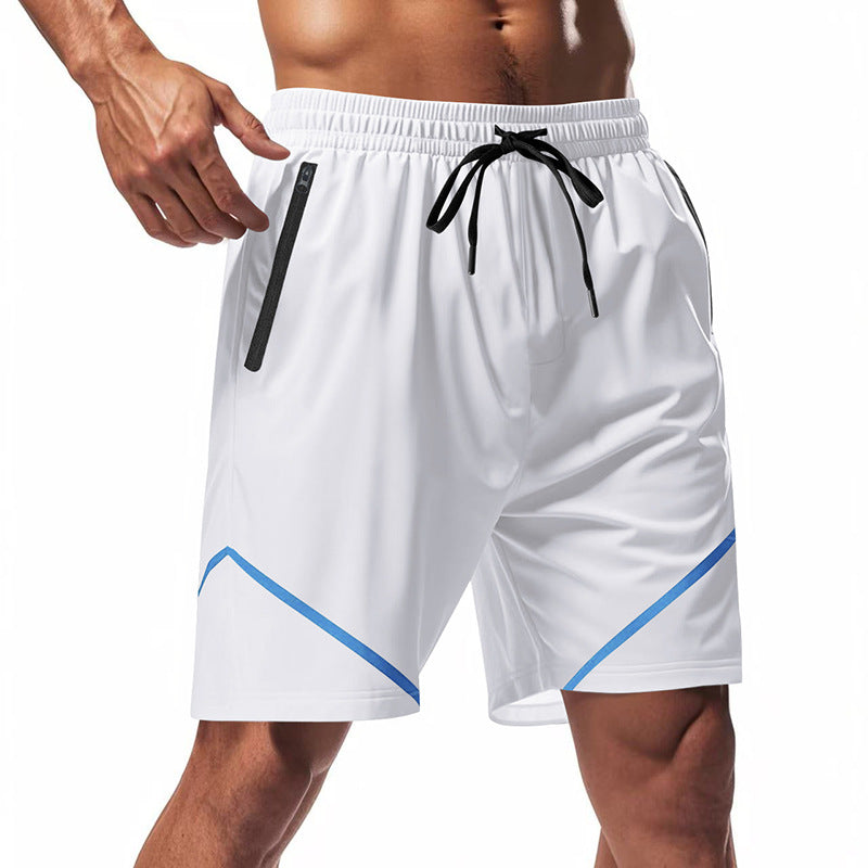 Short de sport pour homme - Tejido ligero de secado rápido - Corte holgado - Largo hasta la rodilla - Bolsillos con cremallera