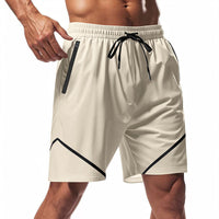 Short de sport pour homme - Tejido ligero de secado rápido - Corte holgado - Largo hasta la rodilla - Bolsillos con cremallera