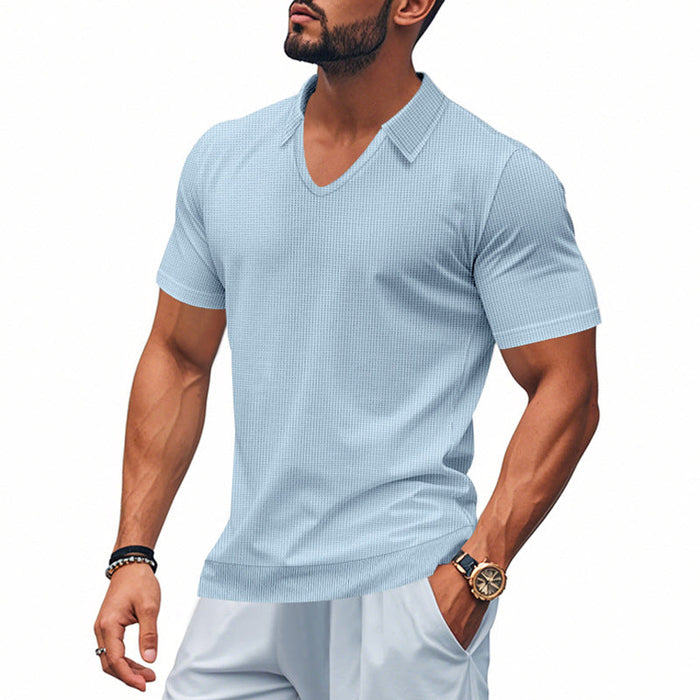 Polo de qualité supérieure pour hommes - Coupe décontractée confortable - Col en V élégant - Manches courtes décontractées parfaites pour tous les jours