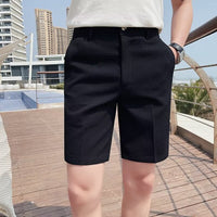 Bermuda Homme Slim Fit en Tissu Texturé avec Boutons à la Taille et Passants pour Ceinture