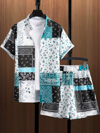 Ensemble de camisoles de manga courtes et de pantalons courts pour homme