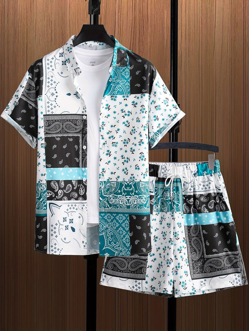 Ensemble de camisoles de manga courtes et de pantalons courts pour homme