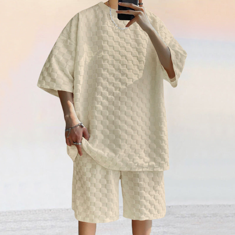 Ensemble Décontracté Homme - Tissu Jacquard - Chemise Oversized & ShortRelaxation