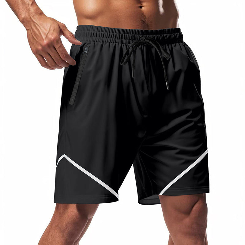 Short de sport pour homme - Tejido ligero de secado rápido - Corte holgado - Largo hasta la rodilla - Bolsillos con cremallera