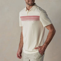 Polo pour Homme - Slim Fit en Mélange de Coton - Col V à Boutons - Rayures Casual Élégantes