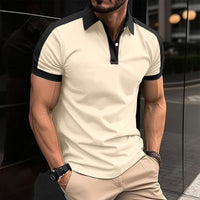 Polo Uomo Slim Fit in Cotone 100% con Colletto e Polsini a Contrasto