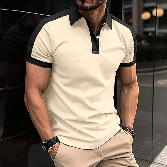 Polo Uomo Slim Fit in Cotone 100% con Colletto e Polsini a Contrasto
