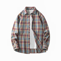 Camisole de cuir pour homme - Clásica de botones - Manga larga - Cuello abotonado para un estilo casual elegante
