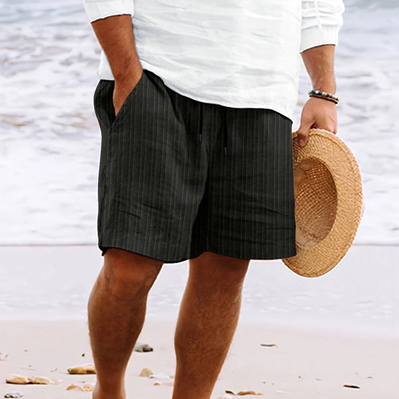 Pantalon Corti da Uomo - Combinazione di Cotone e Lino - Vestibilità comoda - Vita con coulisse - Tasche multiple