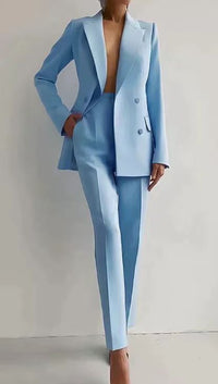 Costume tailleur 2 pièces pour femmes - ensemble élégant de blazer et de pantalon