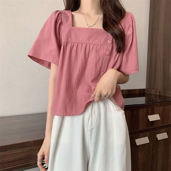 Élégante blouse rose pour femme à la coupe ample - Parfaite pour un look de tous les jours