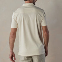 Polo pour Homme - Slim Fit en Mélange de Coton - Col V à Boutons - Rayures Casual Élégantes