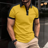 Polo Uomo Slim Fit in Cotone 100% con Colletto e Polsini a Contrasto
