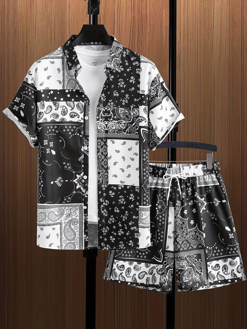 Ensemble de camisoles de manga courtes et de pantalons courts pour homme