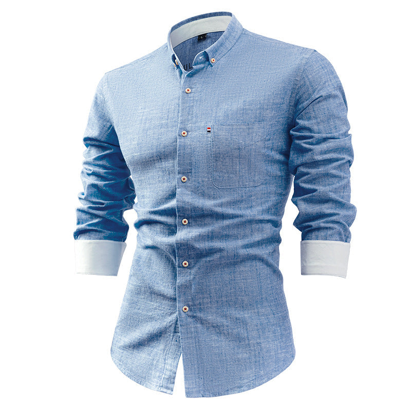 Camisole de l'homme aux formes allongées, slim en coton et lin, avec pochette sur le pied