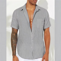 Camisole décontractée pour hommes - mélange d'algues - fermeture à glissière - manteau court - rayons verticaux
