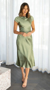 Robe de Soirée Satinée Élégante pour Femme - Glamour et Sophistication avec Dos Nu Midi