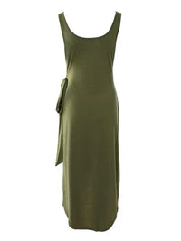 Robe Midi Bodycon pour Femmes - Sans Manches à Col Rond - Tissu extensible Élégant Ajusté