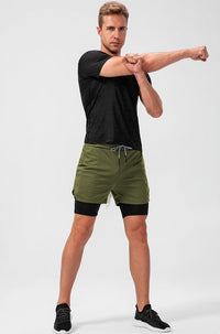 Short de fitness pour hommes avec double couche - Confort et soutien optimal